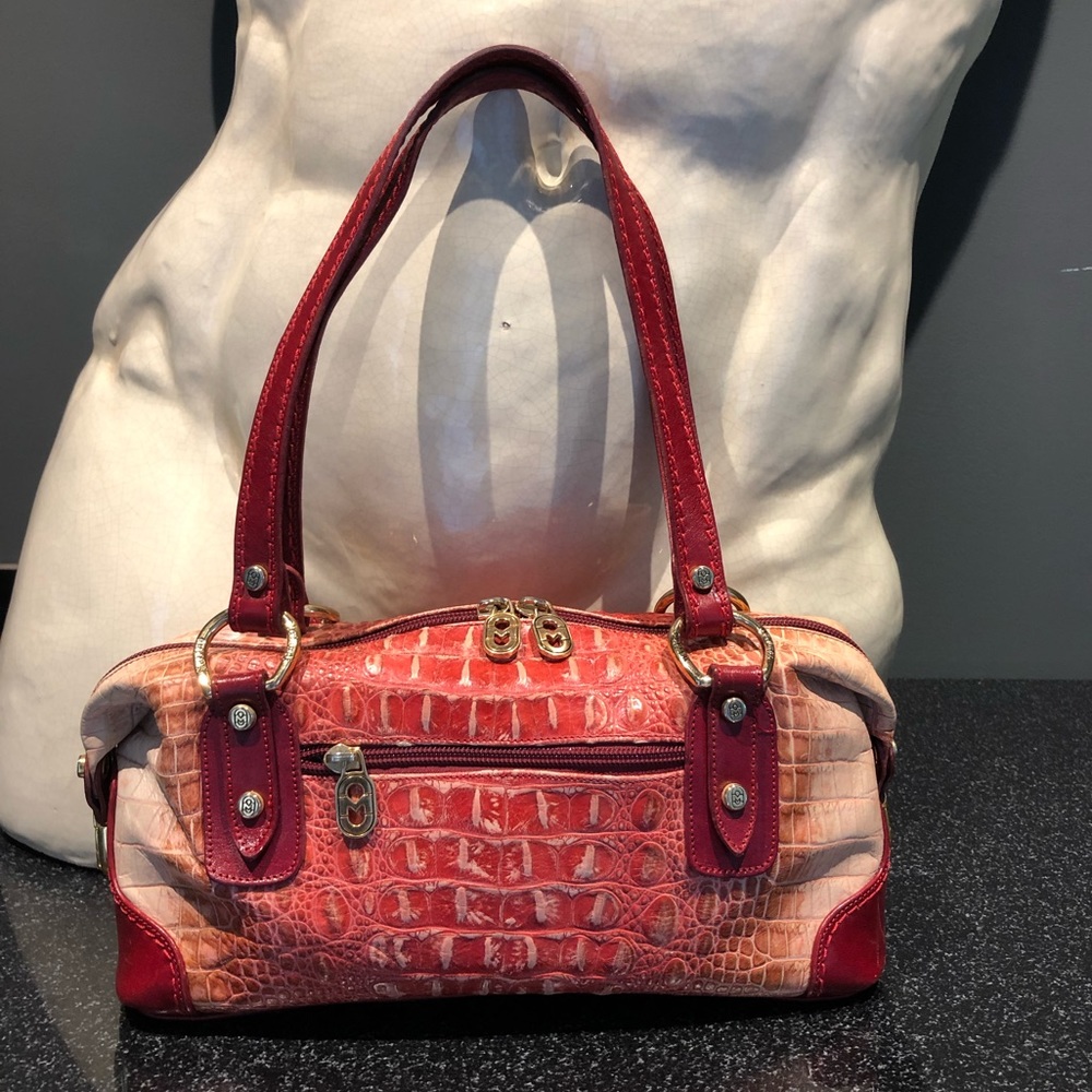 Marino Orlandi Classe LineMO Croco Trim Leather Shoulder bag EUC Authentic